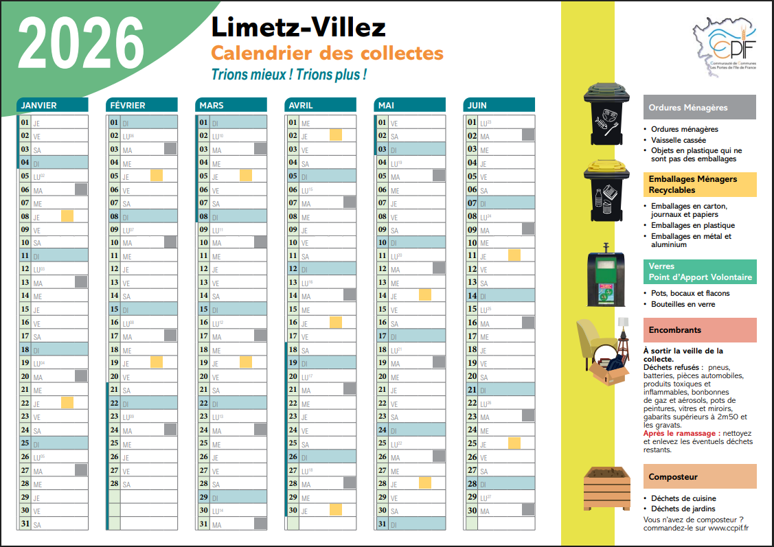CALENDRIER COLLECTE 2026